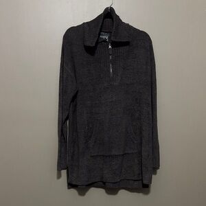 NWT Barefoot Dreams Carbon High Rib Half Zip Tunic